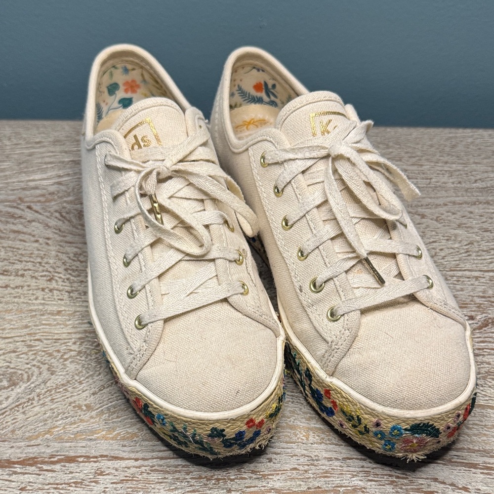 Keds Women's Cream Floral Sneakers